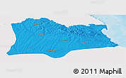 Political Panoramic Map of Kirklareli, single color outside