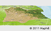 Satellite Panoramic Map of Kirklareli, physical outside