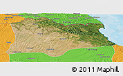 Satellite Panoramic Map of Kirklareli, political outside