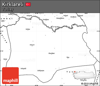 Blank Simple Map of Kirklareli