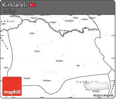 Blank Simple Map of Kirklareli