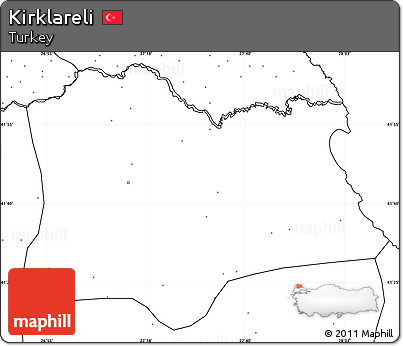 Blank Simple Map of Kirklareli, no labels