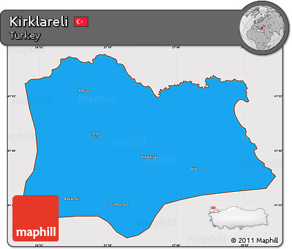 Political Simple Map of Kirklareli, cropped outside