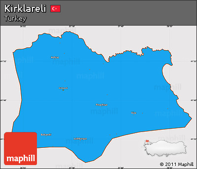 Political Simple Map of Kirklareli, cropped outside