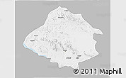 Gray 3D Map of Kirsehir, single color outside