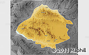 Physical 3D Map of Kirsehir, darken, desaturated