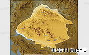 Physical 3D Map of Kirsehir, darken