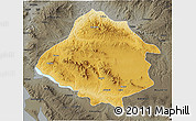 Physical 3D Map of Kirsehir, darken, semi-desaturated