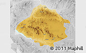 Physical 3D Map of Kirsehir, lighten, desaturated