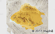 Physical 3D Map of Kirsehir, lighten, semi-desaturated