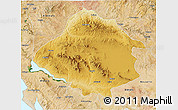Physical 3D Map of Kirsehir, satellite outside