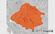 Political 3D Map of Kirsehir, lighten, desaturated