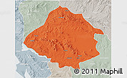 Political 3D Map of Kirsehir, lighten, semi-desaturated