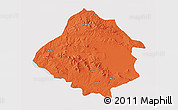 Political 3D Map of Kirsehir, single color outside