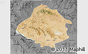 Satellite 3D Map of Kirsehir, darken, desaturated