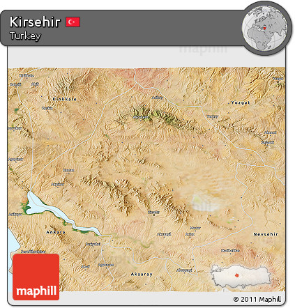 Satellite 3D Map of Kirsehir