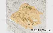 Satellite 3D Map of Kirsehir, lighten, semi-desaturated