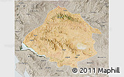 Satellite 3D Map of Kirsehir, semi-desaturated