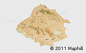 Satellite 3D Map of Kirsehir, single color outside