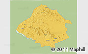 Savanna Style 3D Map of Kirsehir, single color outside