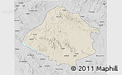 Shaded Relief 3D Map of Kirsehir, desaturated