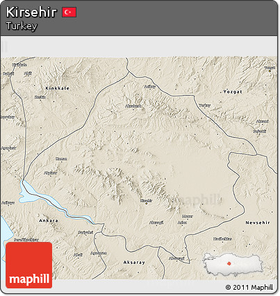Shaded Relief 3D Map of Kirsehir