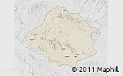 Shaded Relief 3D Map of Kirsehir, lighten, desaturated