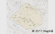 Shaded Relief 3D Map of Kirsehir, lighten, semi-desaturated