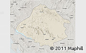 Shaded Relief 3D Map of Kirsehir, semi-desaturated