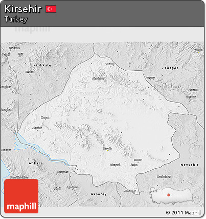 Silver Style 3D Map of Kirsehir