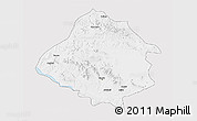 Silver Style 3D Map of Kirsehir, single color outside