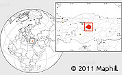 Blank Location Map of Kirsehir