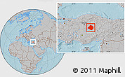 Gray Location Map of Kirsehir, hill shading