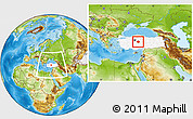 Physical Location Map of Kirsehir, highlighted country, within the entire country