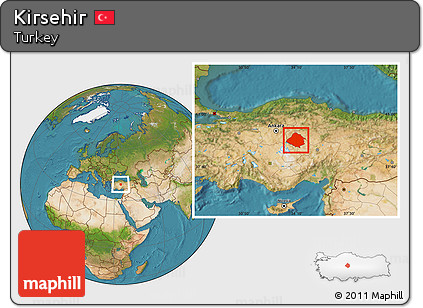 Satellite Location Map of Kirsehir