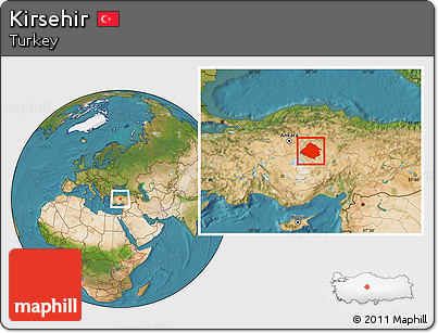 Satellite Location Map of Kirsehir