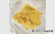 Physical Map of Kirsehir, lighten, semi-desaturated