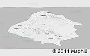 Gray Panoramic Map of Kirsehir, single color outside