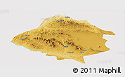 Physical Panoramic Map of Kirsehir, cropped outside
