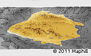 Physical Panoramic Map of Kirsehir, darken, desaturated