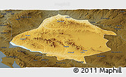Physical Panoramic Map of Kirsehir, darken