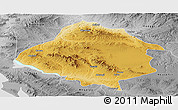 Physical Panoramic Map of Kirsehir, desaturated