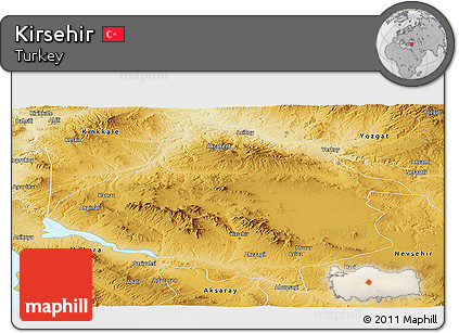Physical Panoramic Map of Kirsehir