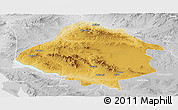 Physical Panoramic Map of Kirsehir, lighten, desaturated