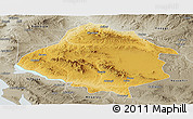 Physical Panoramic Map of Kirsehir, semi-desaturated
