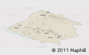 Shaded Relief Panoramic Map of Kirsehir, single color outside
