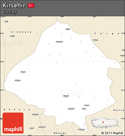 Classic Style Simple Map of Kirsehir