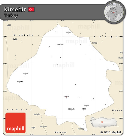 Classic Style Simple Map of Kirsehir