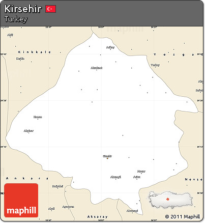 Classic Style Simple Map of Kirsehir