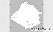 Gray Simple Map of Kirsehir, cropped outside